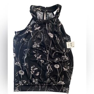 INC International Concepts Black Floral Top